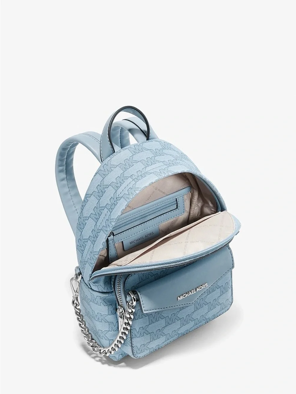 MICHAEL KORS Powder Blue Logo Signature 2-in-1 Extra Small Mini Backpack
